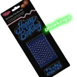 Blue Birthday Party Cake Candles 12 Pack with "Happy Birthday" Decoration