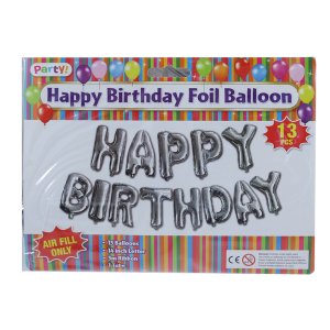 Foil Happy Birthday Balloons (Pack of 13)