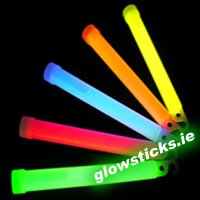 50 x Thick 6" Glowsticks in Retail Packaging